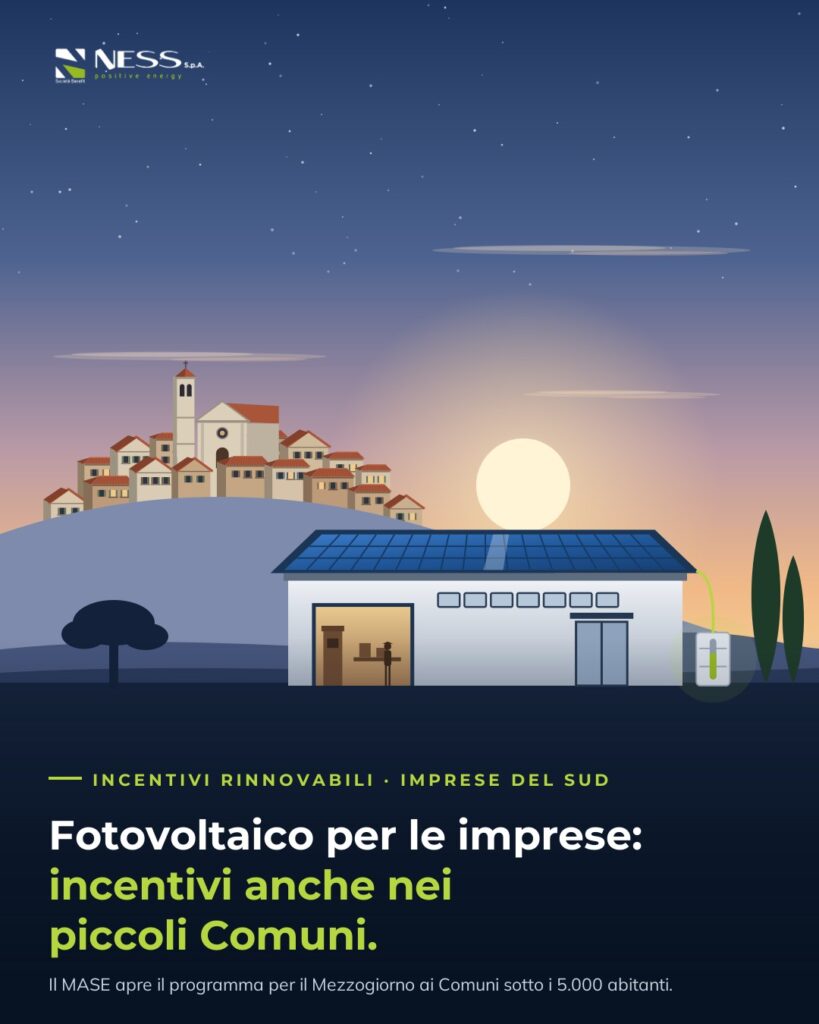 Fotovoltaico per le imprese del Sud: gli incentivi si aprono anche ai piccoli Comuni