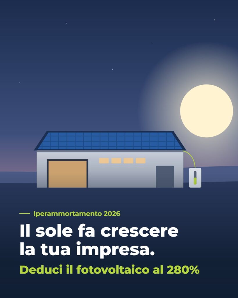 Iperammortamento 2026: il fotovoltaico per le imprese si deduce al 280%